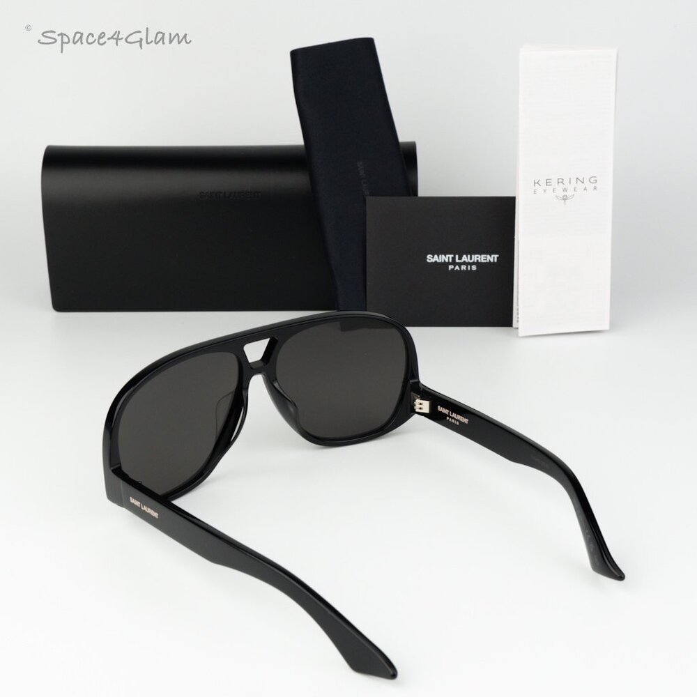 Saint Laurent Women Sunglasses Black Square SL652/F SOLACE 001 NEW AUTHENTIC - Picture 8 of 15